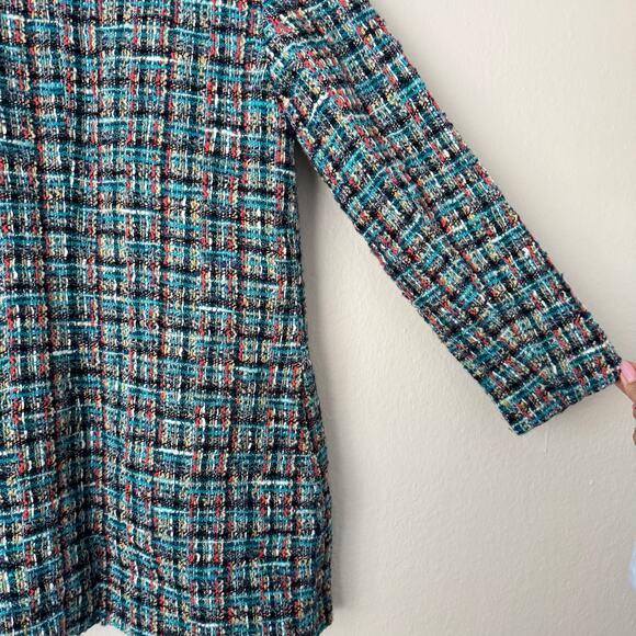 Doncaster Collection Womens Multicolor Tweed Wool Blend Blazer Coat Work Size 10 - Picture 10 of 10
